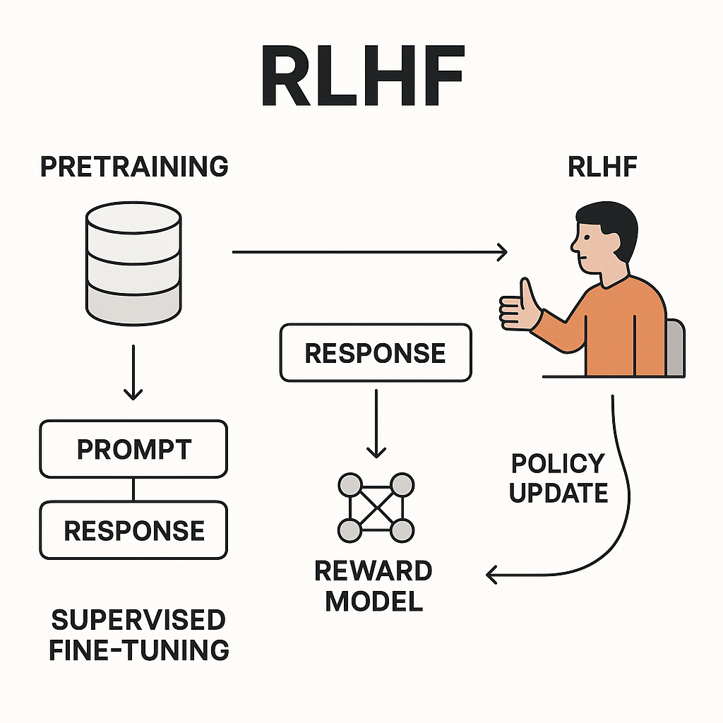 RLHF 流程示意图